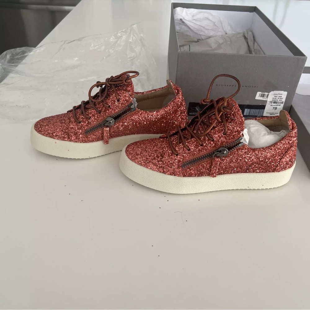 New Giuseppe Zanotti May London Old Glitter Women's Sneakers Size 7 37 shoes